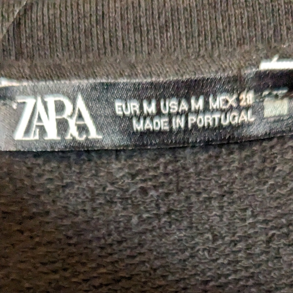 Zara Satin Animal Patch Print Midi Dress Black Brown 3/4 Sleeves A-line Sz M - Picture 10 of 10